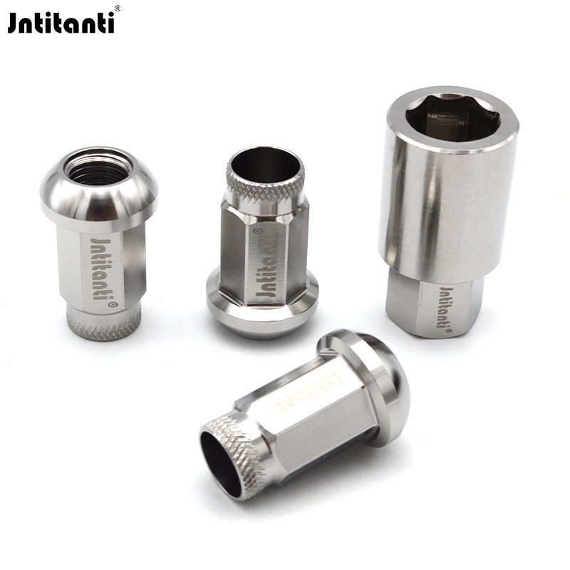 Jntitanti ball seat knurled Gr.5 titanium car wheel lug nuts M12*1.5*35 for Toyoto Mazda Honda Acura Scion Lexus Mitsubishi Kia