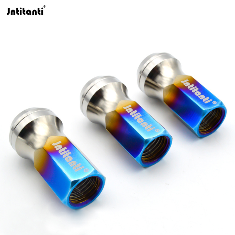 Jntitanti Open End Conical Seat CNC machine Gr.5 titanium Alloy Titanium Automotive Car Wheel Hub Lug Nut Set