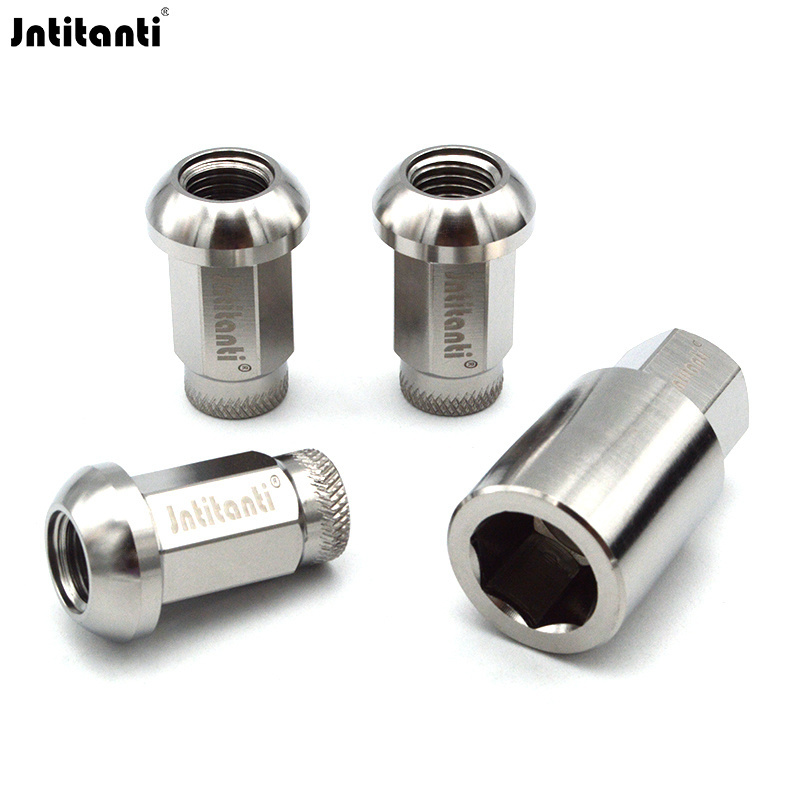 Jntitanti ball seat knurled Gr.5 titanium car wheel lug nuts M12*1.5*35 for Toyoto Mazda Honda Acura Scion Lexus Mitsubishi Kia