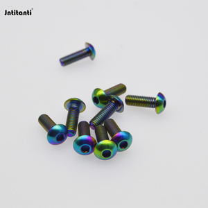 Jntitanti Rainbow Color Gr.5 Titanium alloy Button Head Bolt for Automobile  Body Kit Refitting