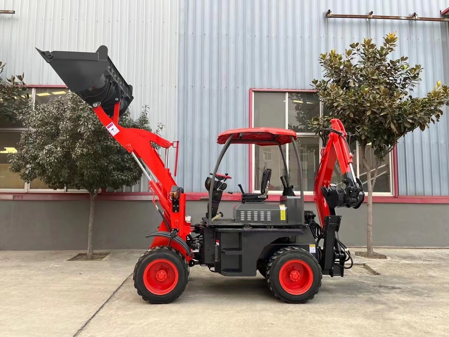 Free Shipping Mini Tractor Backhoe Loader Small Backhoe 4x4 with Attachment Backhoe Automation for Sale