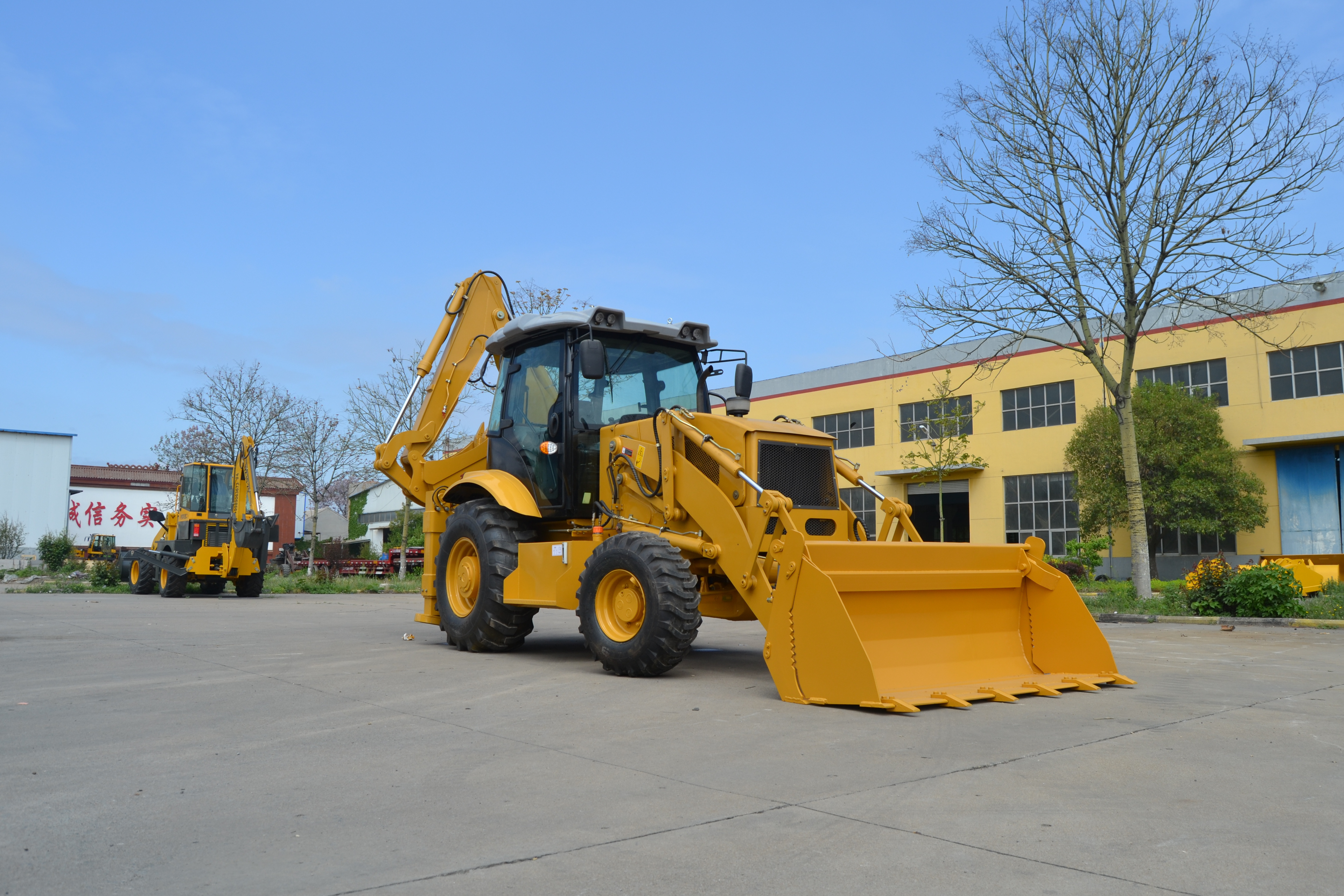 China Mini Tractor bucket Front End Compact Backhoe Loader  4x4 Backhoe Loader  For Sale