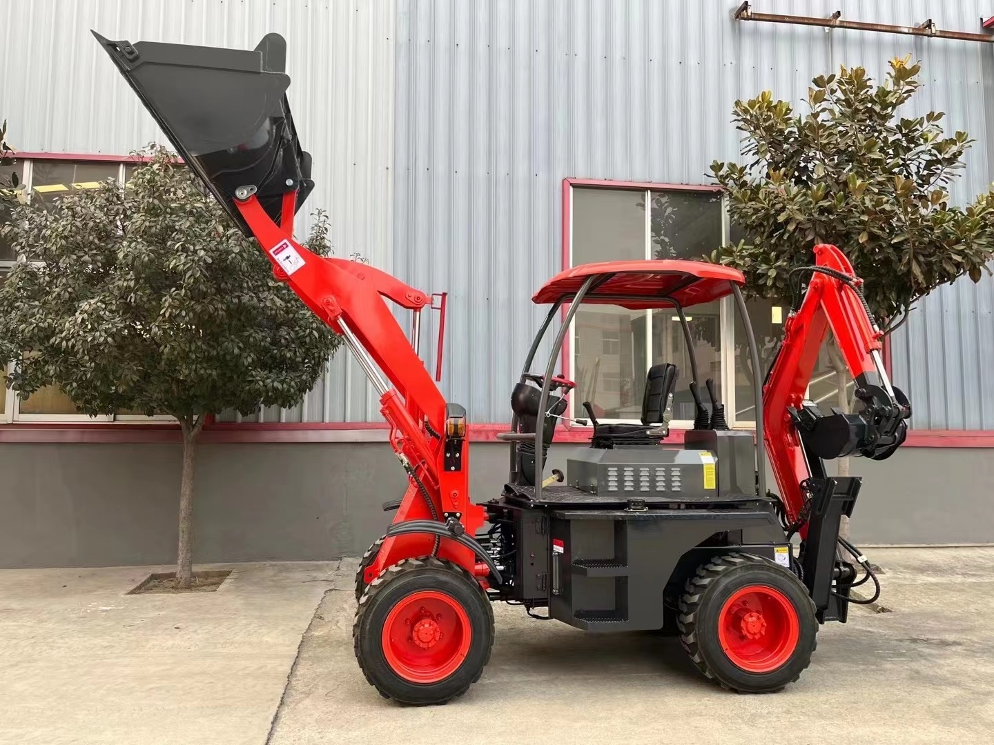 Free Shipping!!!shandong 4 Wheel Drive  Backhoe excavator Loader TH10-50 farm Loader Mini Backhoe Loader with kubato EPA engine