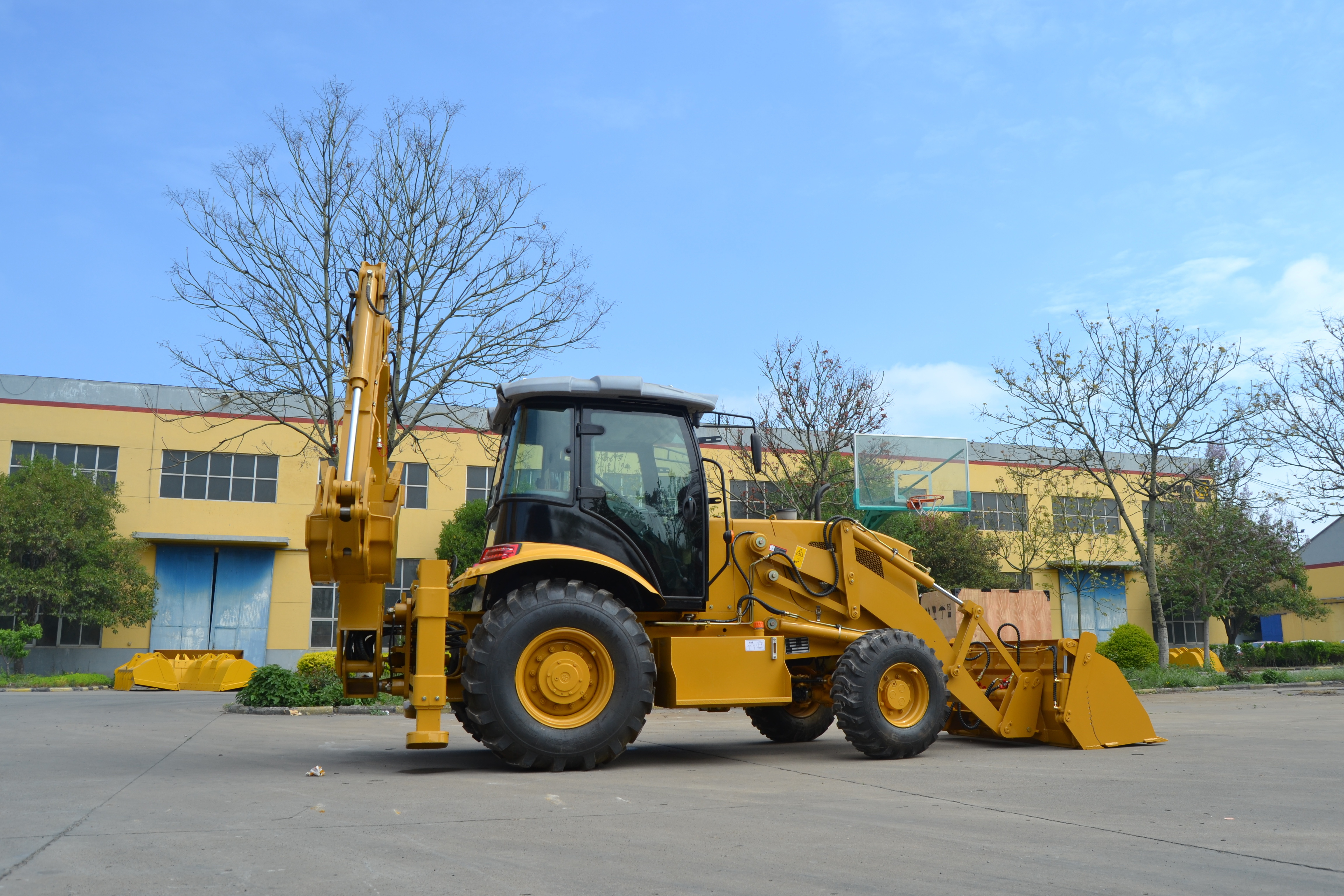 China Mini Tractor bucket Front End Compact Backhoe Loader  4x4 Backhoe Loader  For Sale