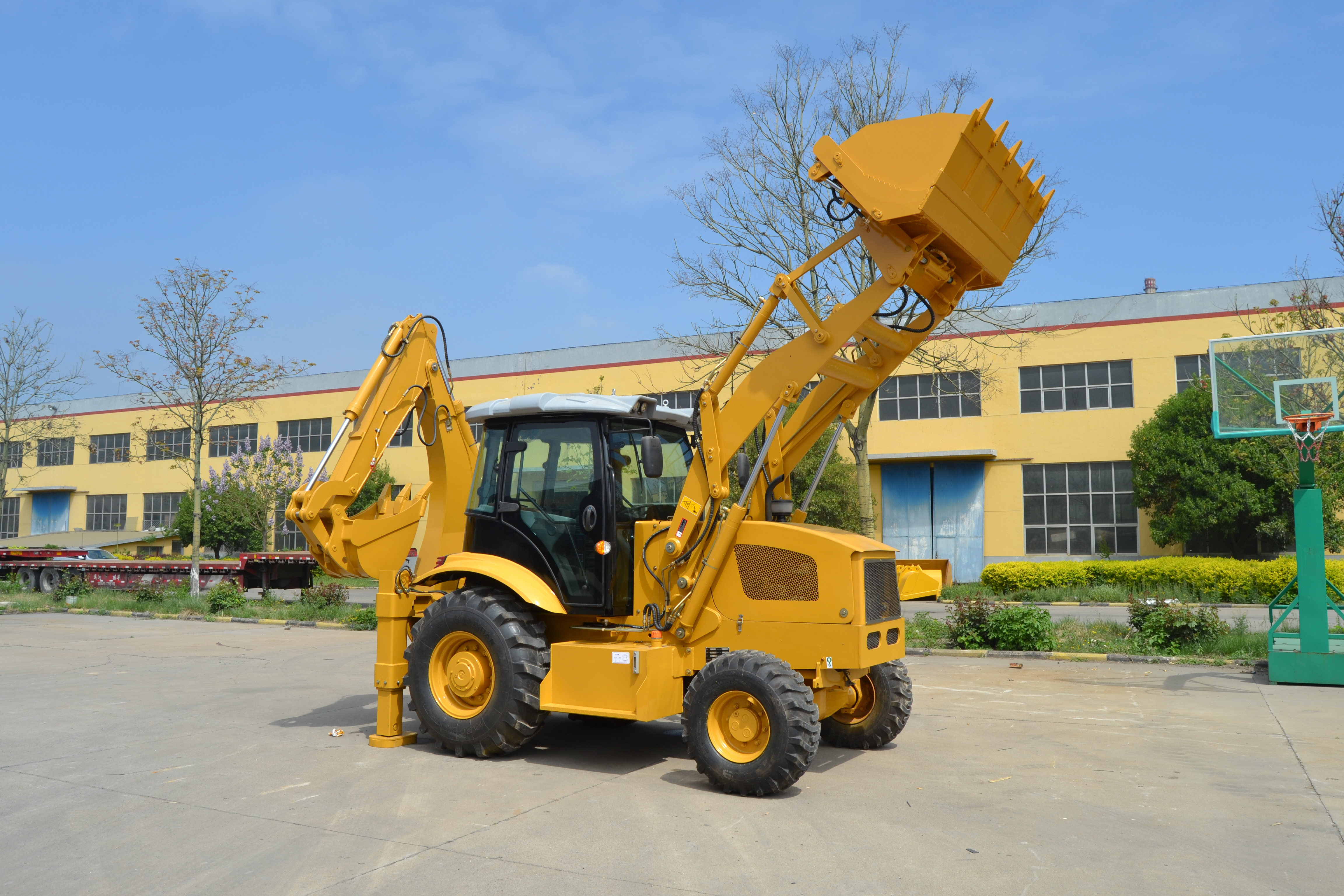 China Mini Tractor bucket Front End Compact Backhoe Loader  4x4 Backhoe Loader  For Sale