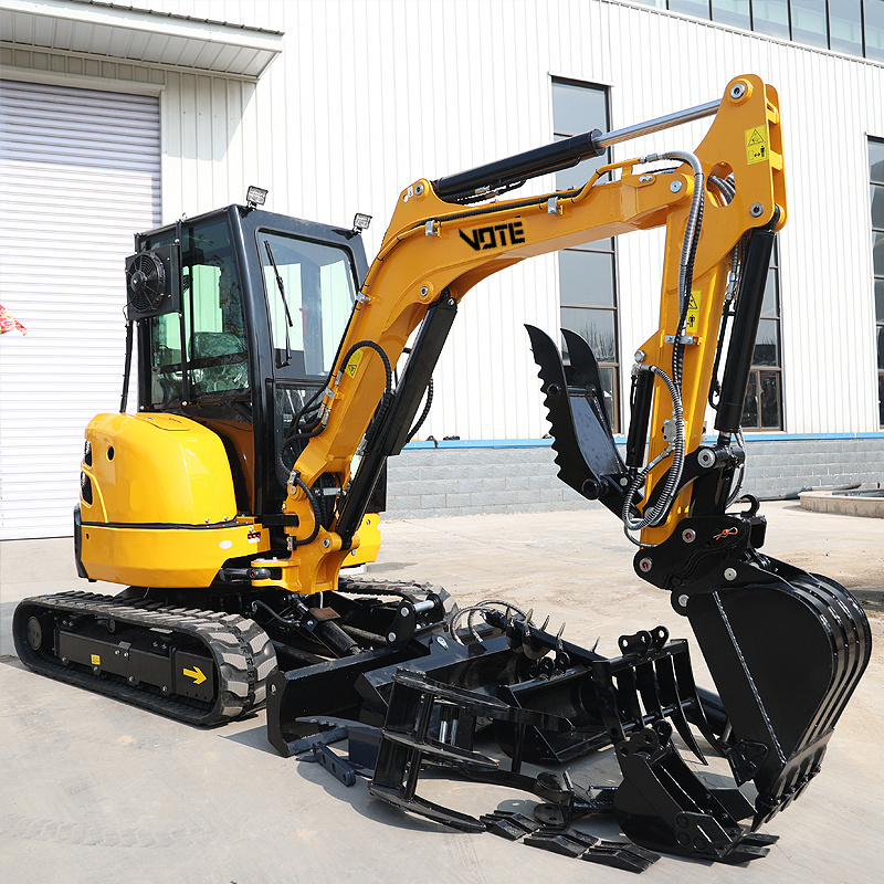 VOTE Free Shipping Excavator 3.5 Ton EPA Kubota Engine  Digger Farm Small Excavators 1 Ton 2 Tons  Machine Prices Mini Excavator