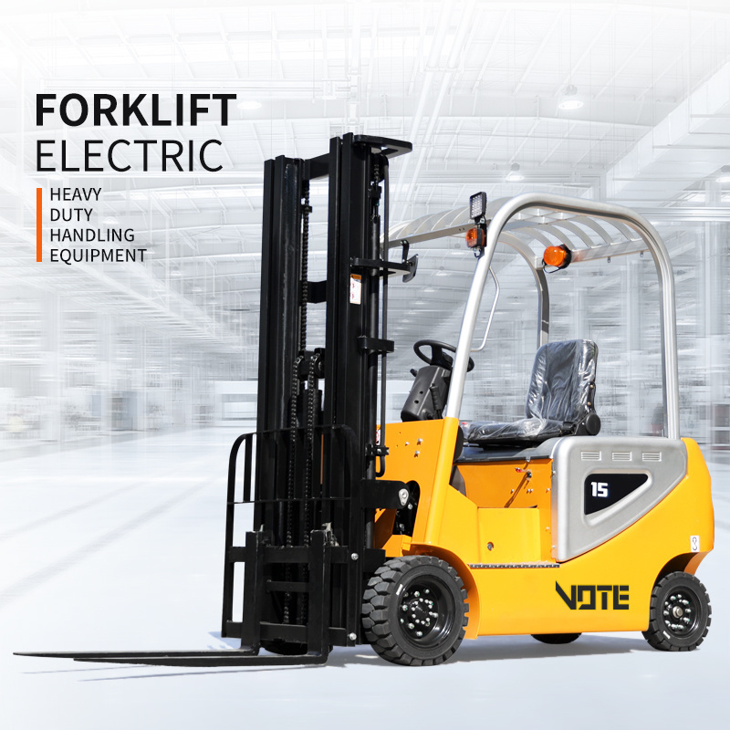 Electric forklift four wheel  1 ton 1.5 ton 2 warehouse handling elevated battery loading and unloading truck forklifts battery