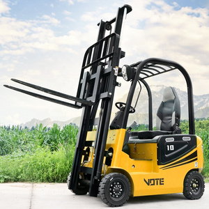 Electric forklift four wheel  1 ton 1.5 ton 2 warehouse handling elevated battery loading and unloading truck forklifts battery