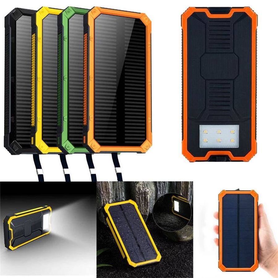 12000mAh  LED Dual USB Ports Solar Panel Power Bank Case Charger DIY Kits Box for Samsung S8 Xiaomi USB External Battery Charger