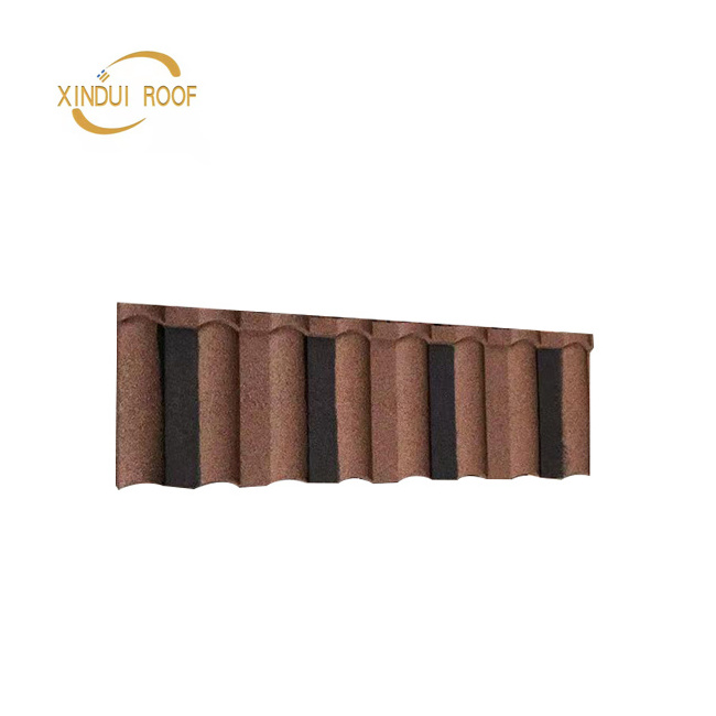 stone coated  roofing  classic tile 0.4 red color stone coated roof tile korean roof tiles