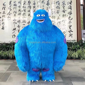 Monsters University Sully monster adult mascot costume long hair factory real picture adult size mascot costume