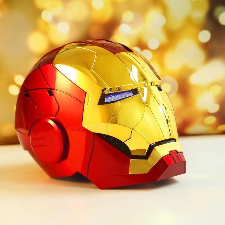 Factory sale iron Man MK5 helmet voice control/remote control/touch control smart face changing gold plating Iron Man helmet