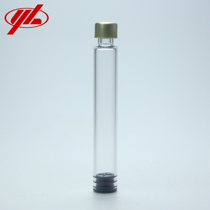 Pharmaceutical 1.5ml 1.8ml 3ml Glass Cartridge Vial with Red gray stopper Aluminium Cap