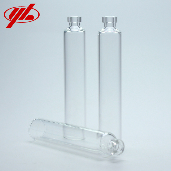 Pharmaceutical 1.5ml 1.8ml 3ml Glass Cartridge Vial with Red gray stopper Aluminium Cap