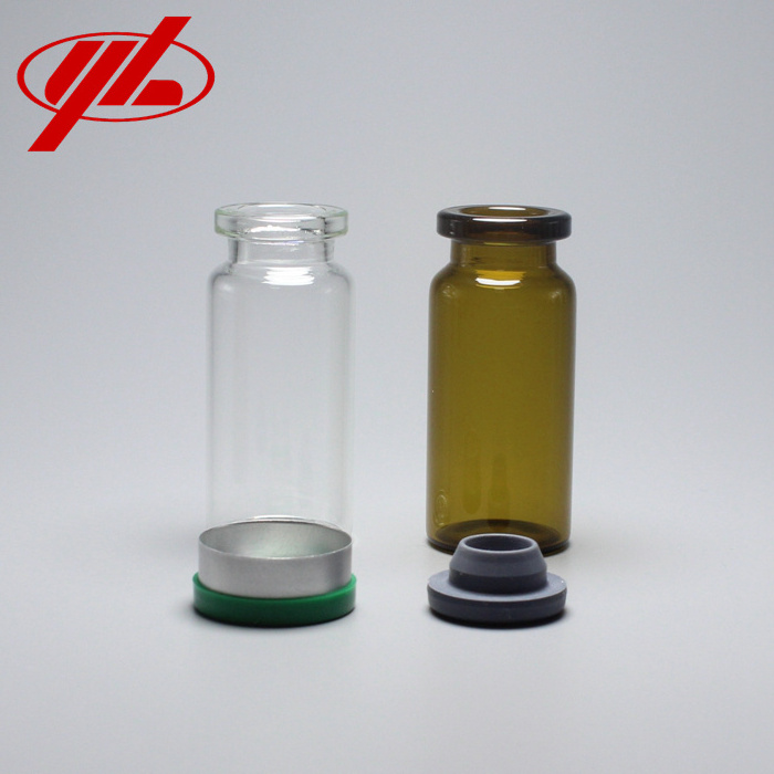 10ml Clear or Amber Pharmaceutical Injection Crimp Top Neck Tubular Glass Bottle Vial