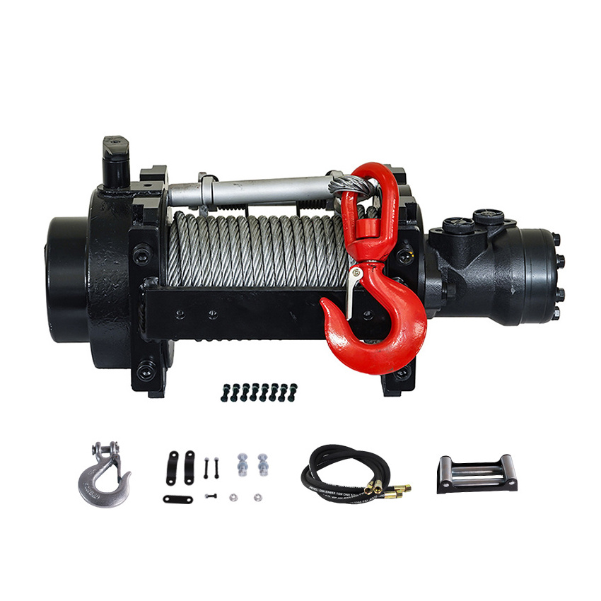 Small Red Yellow Black 5-Ton Tractor 4ton 10ton Hydraulic Winch With Wireline For recovery vehicle/tow truck