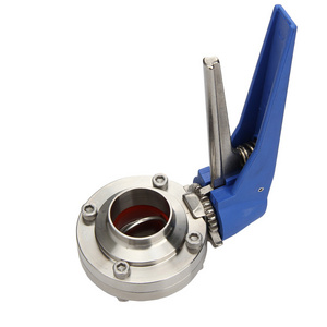 Hot Sale Stainless Steel Tri Clamped TC Plastic Handle Duckbill 1.5" 2" 3" 4"  Sanitary Butterfly Valve