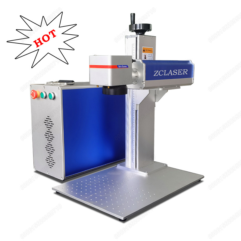 Desktop Split Portable Fiber Laser Marking Machines 20W 30W 50W Raycus With Rotary Tools