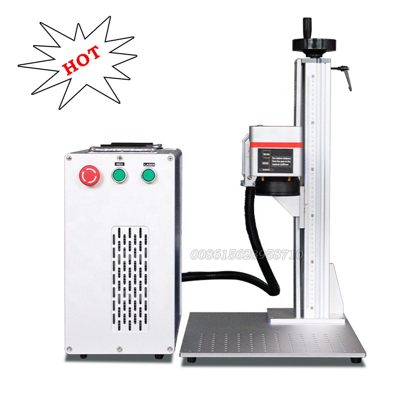 Desktop Split Portable Fiber Laser Marking Machines 20W 30W 50W Raycus With Rotary Tools