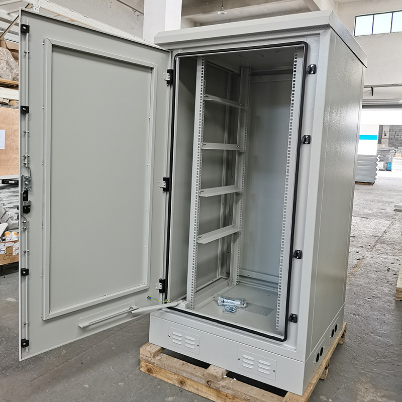 Hot sell  Factory price 23' 19'' Outdoor Electric Cabinet Waterproof Telecom Rack Cabinet Ip55 IP65 cooling fans air conditioner