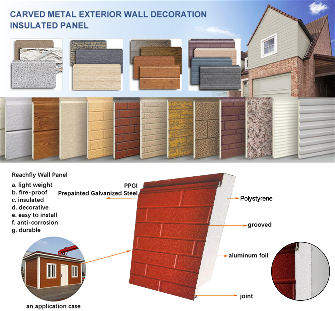 Sandwich Wall Panel siding with insulation exterior wall panels wall metal panel