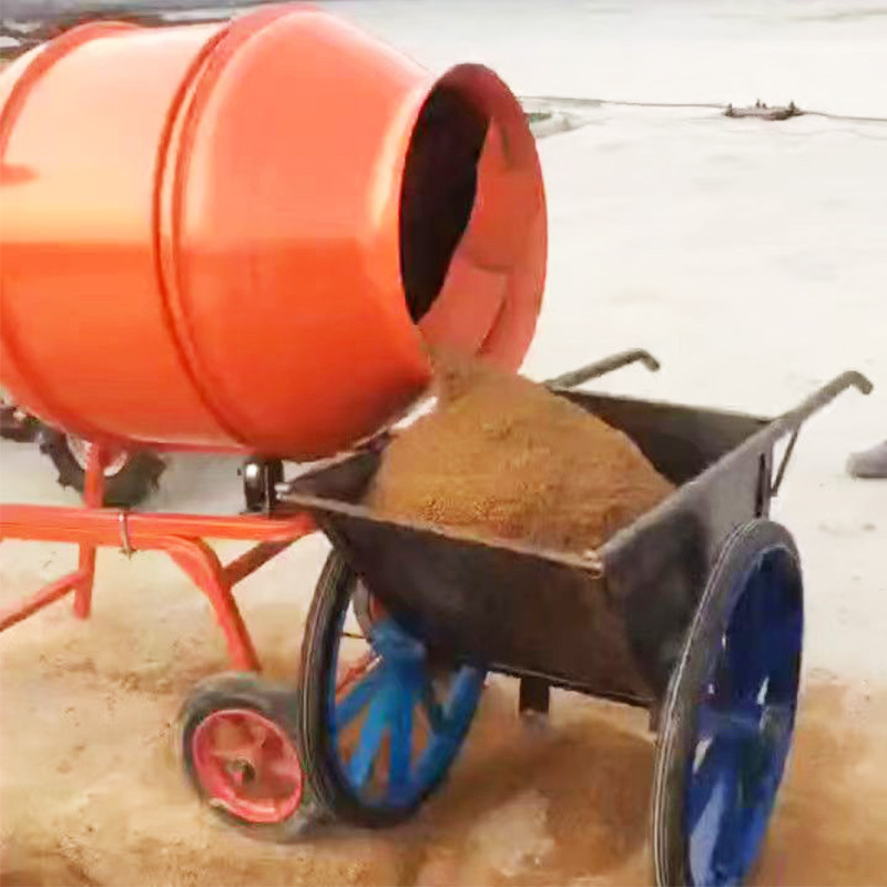 Concrete mixer construction household small mini cement mortar mixer hand push mobile drum mixer