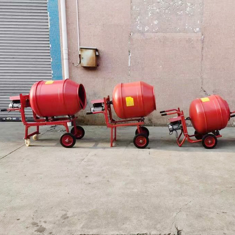 Small Hand push gasoline concrete mixer for construction equipment manual cement twin-shaft mobile rotating drum mixer