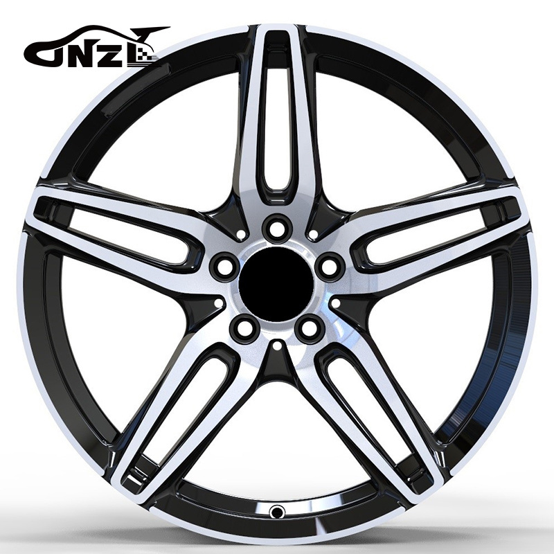 Zhenlun 5 Holes Gloss Black Wheels 5*112 Alloy Car Rims Classical Five Star Aluminum Alloy Rims For Benz