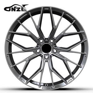 Zhenlun High Quality Commercial 17 Inch 5x114.3 Staggered Mesh Multi Spokes Split Monoblock Forged Wheels