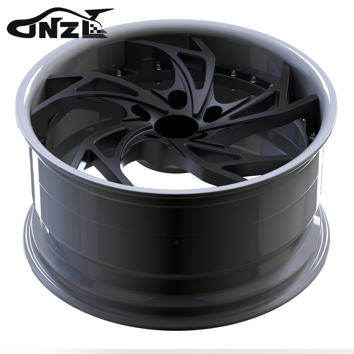 Zhenlun 20-22 Inches 5*114.3 Two-Pieces 5 Spokes Deep Lip Deep Dish Alloy Wheel Forged Rim For Bmw