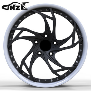 Zhenlun 20-22 Inches 5*114.3 Two-Pieces 5 Spokes Deep Lip Deep Dish Alloy Wheel Forged Rim For Bmw