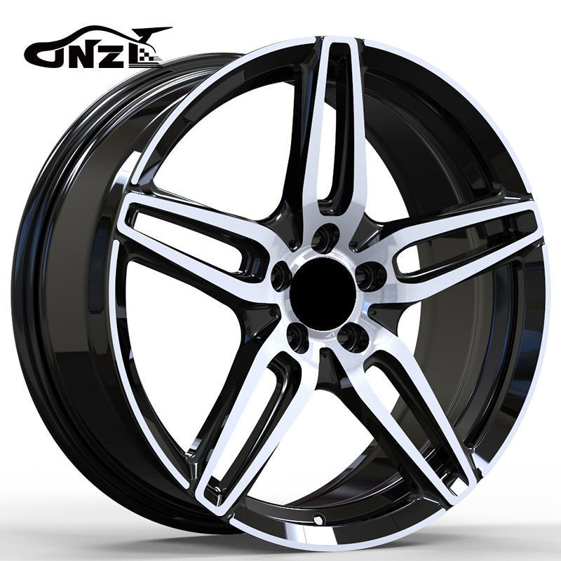 Zhenlun Five Star 5 Holes Monoblock Forged Replica Machined Face Forged Aluminum Alloy Rims For Benz 5*112