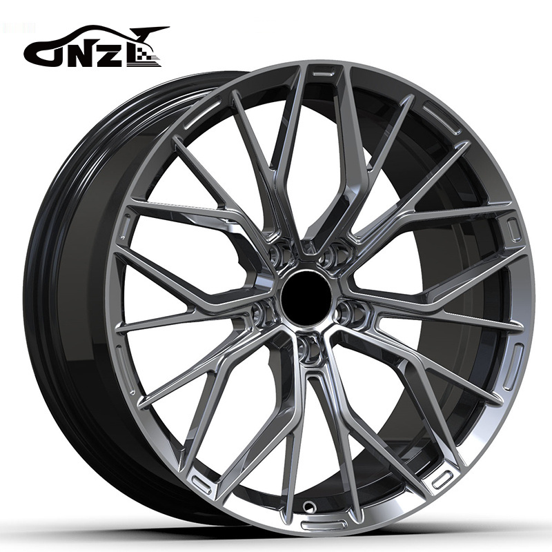 Zhenlun High Quality Commercial 17 Inch 5x114.3 Staggered Mesh Multi Spokes Split Monoblock Forged Wheels