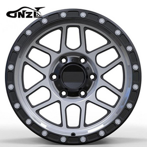 Zhenlun Off-Road Suv Matte Black Rims With Machined Face Milling Silver Forged Wheels 6*135 Ford Ram