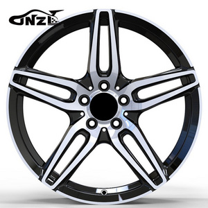 Zhenlun Five Star 5 Holes Monoblock Forged Replica Machined Face Forged Aluminum Alloy Rims For Benz 5*112