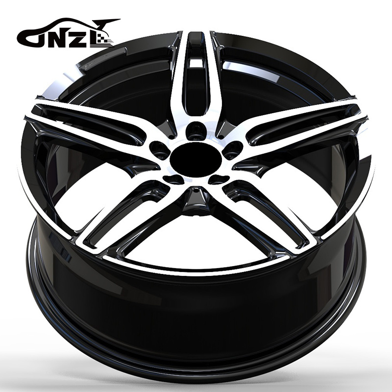 Zhenlun 5 Holes Gloss Black Wheels 5*112 Alloy Car Rims Classical Five Star Aluminum Alloy Rims For Benz