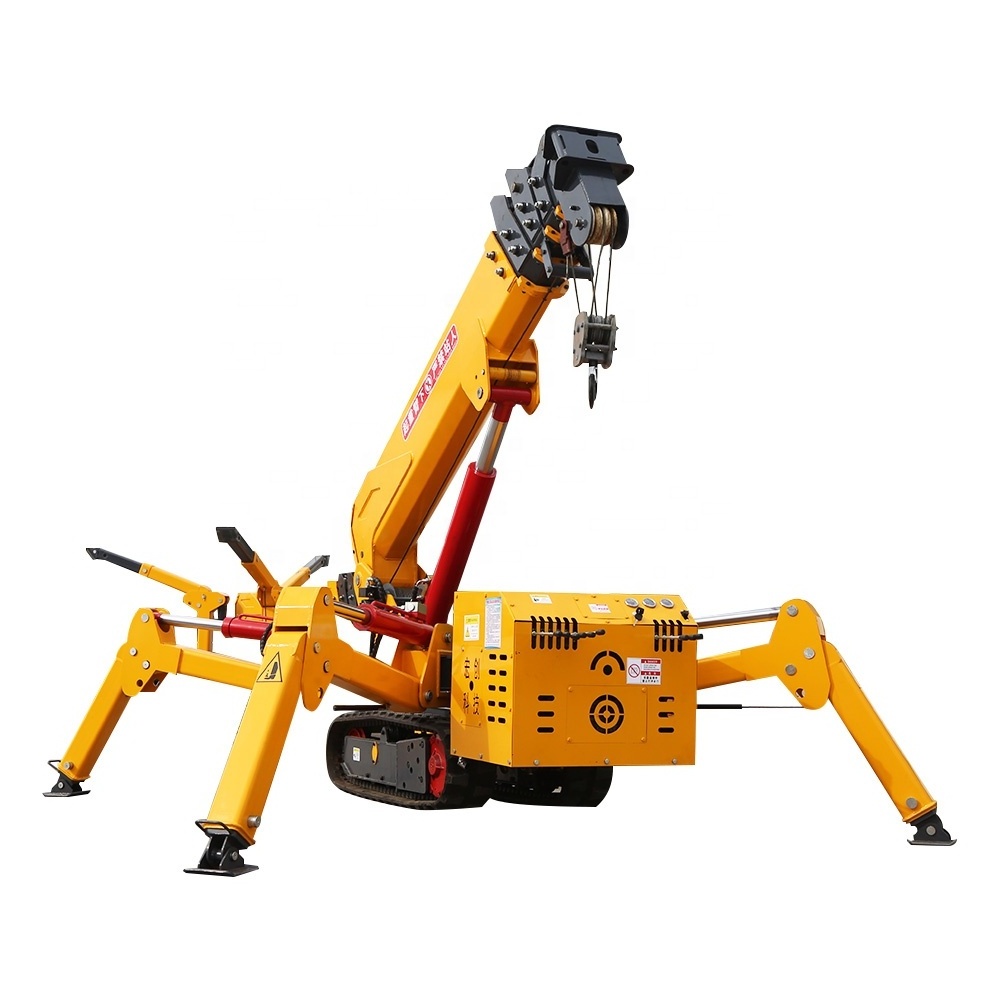 Small Mobile Spider Crane With Long Arm Fly Jib 3 Ton Forklift Lifting Crane 5 Ton Mini Spider Crane Price