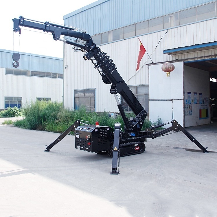 Small Mobile Spider Crane With Long Arm Fly Jib 3 Ton Forklift Lifting Crane 5 Ton Mini Spider Crane Price