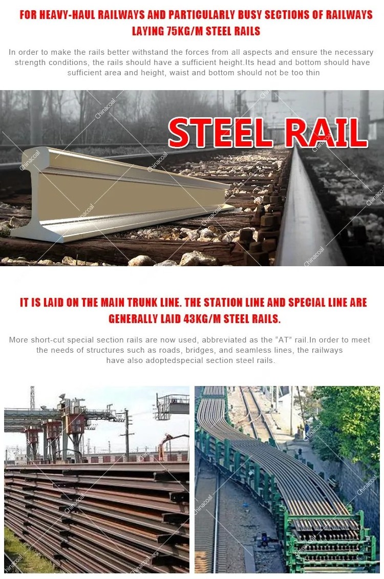 Stainless Steel Rail Railway Track GB Standard Steel H Beams Railroad Rail For Mining