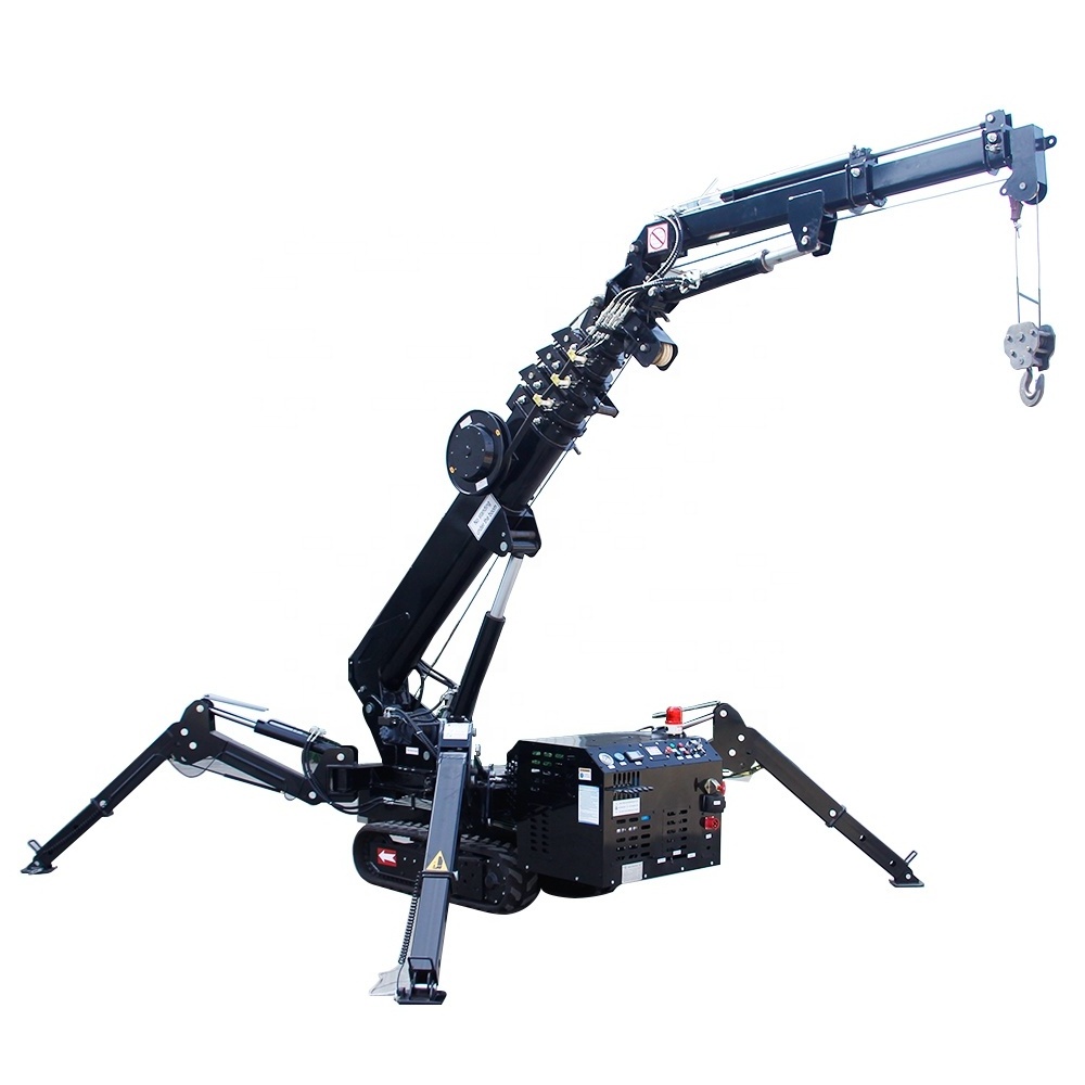 Electric Mobile Miniature Mini Crawler Crane 3 Tons Telescopic Boom Mobile Small Spider Crane