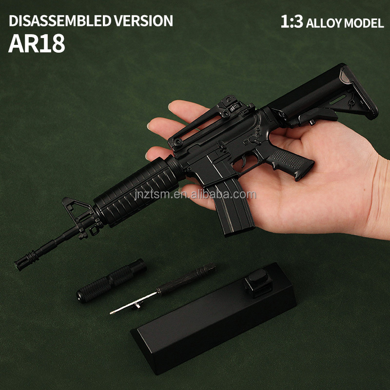 Hot Sale Factory Price Toy Gun Full Metal 28CM AR18Metal Toy Gun Pistol Metal Look Like Real Pellet Gun For Kids Gifts