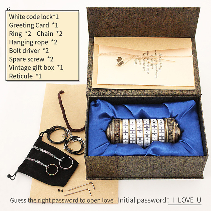 Da Vinci Code Mini Cryptex escape room lock Valentine's Day Interesting Creative Romantic Birthday Gifts