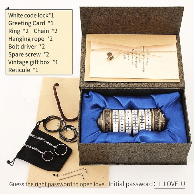 Cryptex Da Vinci Code Mini lock Valentine's Day Interesting Creative Romantic Birthday Gifts for Her or escape room