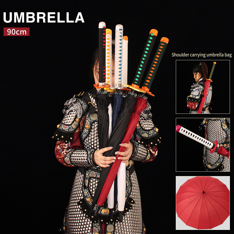 Katana Umbrella Sword Demon Slayer Cosplay Props Katana Wholesale 16 Strand Umbrella ABS Katana Umbrella