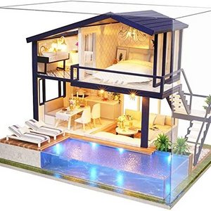 DIY Wooden Dollhouse Kit Dust Proof and Music Movement 1:24 Scale Creative Room Idea Gift Adult Friend Lover Time Apartment