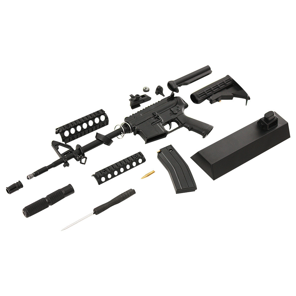 AR15 Metal Guns Model Miniature Model Toy Gun Black 1:3 Scale Die Cast Metal Build Kit Gun Model