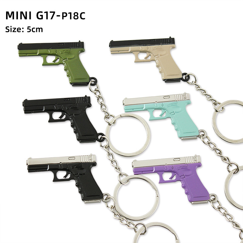 Metal Keychain Removable Custom Alloy Logo Mini Gun High quality Decorative Chain Souvenir