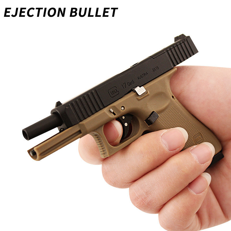 Wholesale Outdoor Glock Toy Gun Pistol G17 Metal Weapon Shell Ejecting 70MM With Bullets