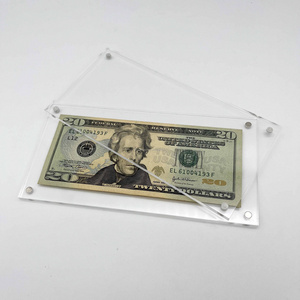 Plastic cash money Collecting Dollar Bill slab Holder US Currency Magnetic Holder