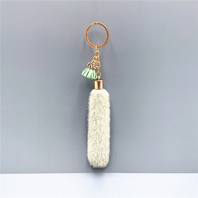 fairy tail keychain/faux mink fur tails/small fake tail key chain accessory  high qualify fur charm gift keyring